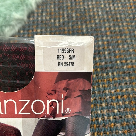 Red and Black Fishnet Tights - Picture 4 of 4